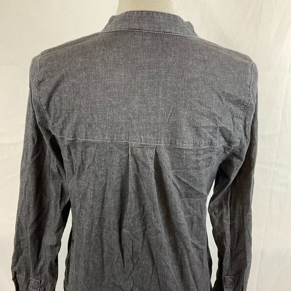 Universal Standard Shirt Dress 3XS Muted Black-Gray Half Button Long Sleeve - Picture 9 of 11